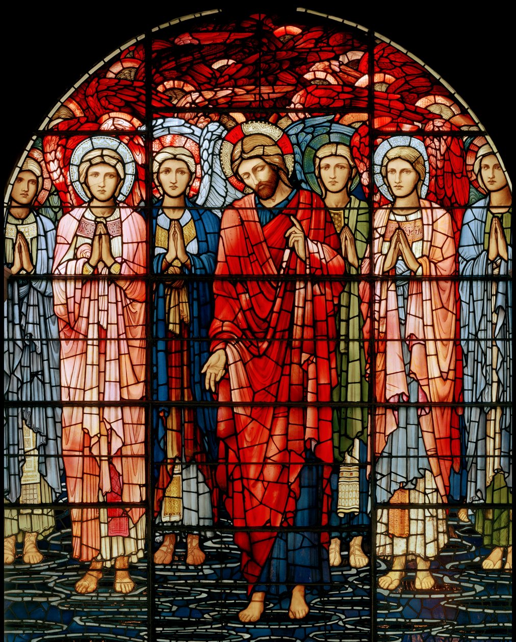 The Ascension Window, detalj, 1885 (målat glas) av Edward Burne Jones