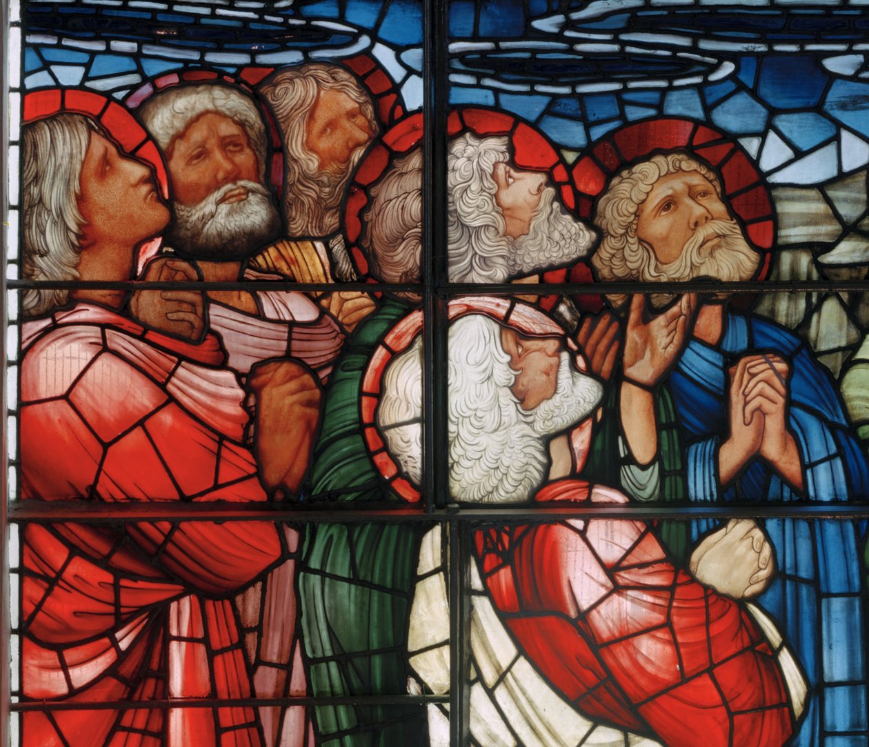 The Ascension Window, detalj, 1885 (målat glas) av Edward Burne Jones