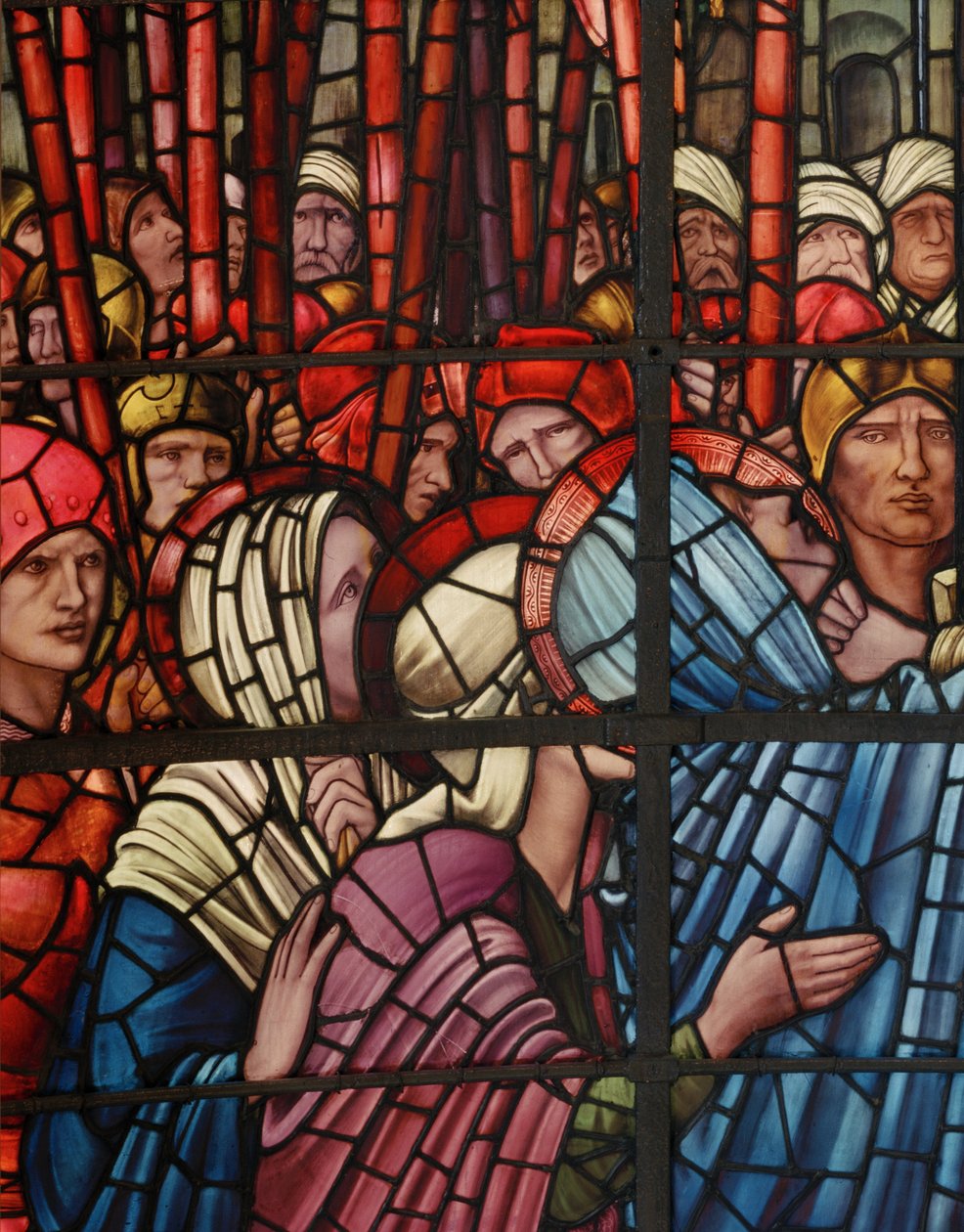 The Crucifixion Window, detalj, 1888 (målat glas) av Edward Burne Jones