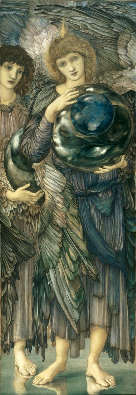 The Days of Creation: The Second Day, 1870-76 (wc, gouache, skalguld och platinafärg på linneöverdragen panel) av Edward Burne Jones