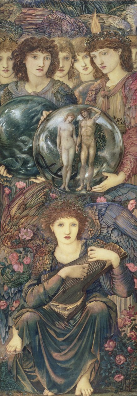 The Days of Creation: The Sixth Day, 1870-76 (wc, gouache, skalguld och platinafärg på linneöverdragen panel) av Edward Burne Jones