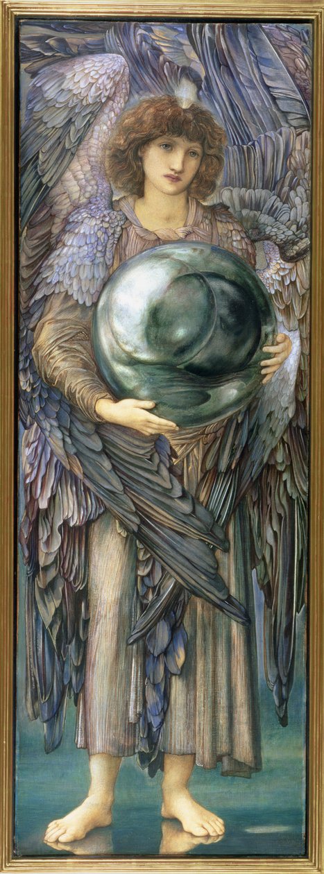 The Days of Creation: the First Day, 1870-76 (wc, gouache, skalguld & platinafärg på linnebelagd panel förberedd med zinkslipad) av Edward Burne Jones