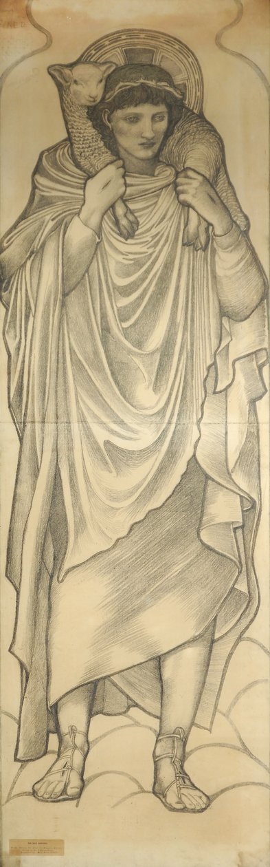 Den gode herden, 1880 (krita på papper) av Edward Burne Jones