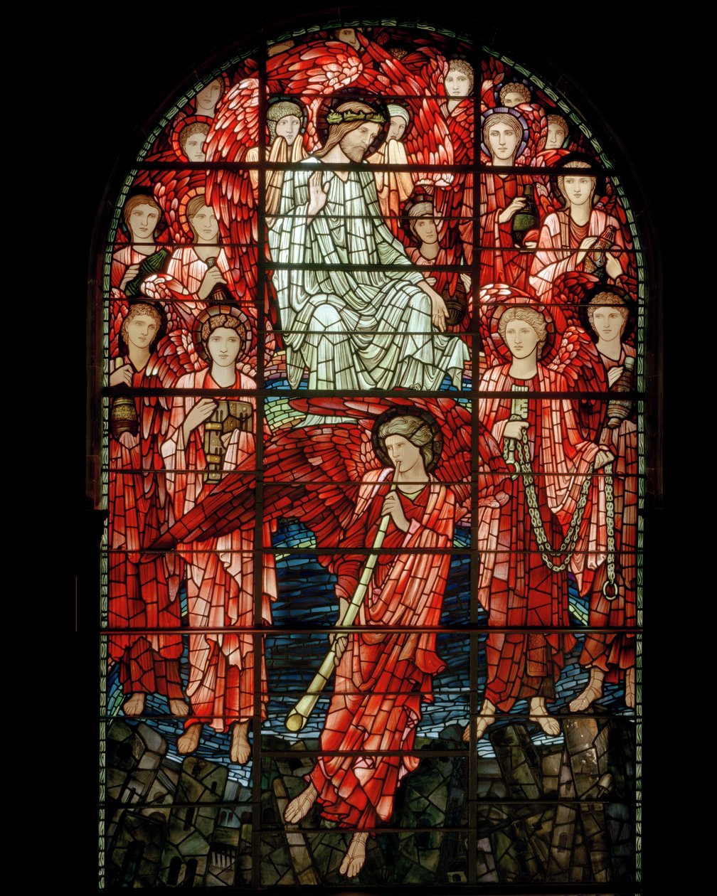 The Last Judgment Window, detalj, 1897 (målat glas) av Edward Burne Jones