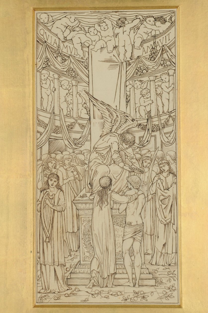 The Mystic Marriage, 1871-74 (bläck på papper) av Edward Burne Jones