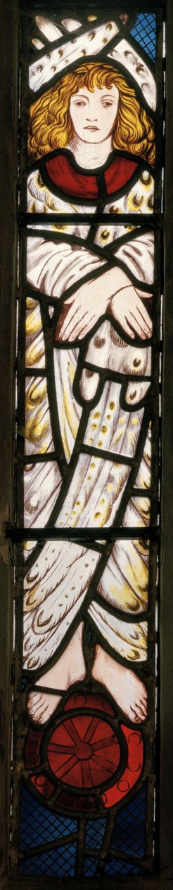 Det nya Jerusalem, ängel, detalj, 1862-3 (målat glas) av Edward Burne Jones
