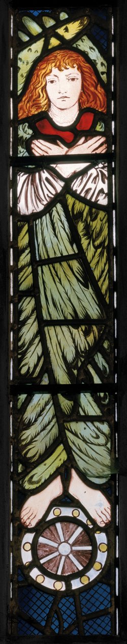 Det nya Jerusalem, ängel, detalj, 1862-3 (målat glas) av Edward Burne Jones
