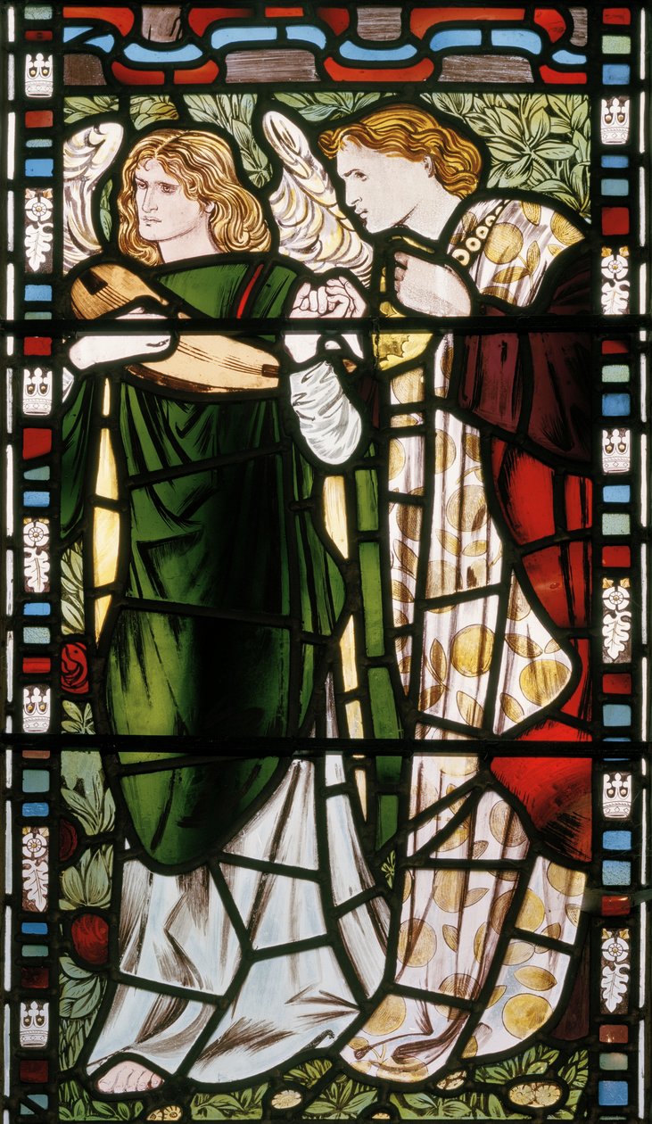 Det nya Jerusalem, detalj, 1862-3 (målat glas) av Edward Burne Jones