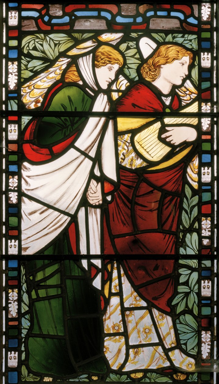 Det nya Jerusalem, detalj, 1862-3 (målat glas) av Edward Burne Jones