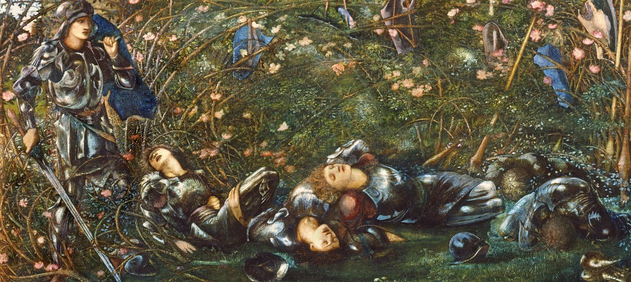 Prinsen går in i Briar Wood, illustration från 