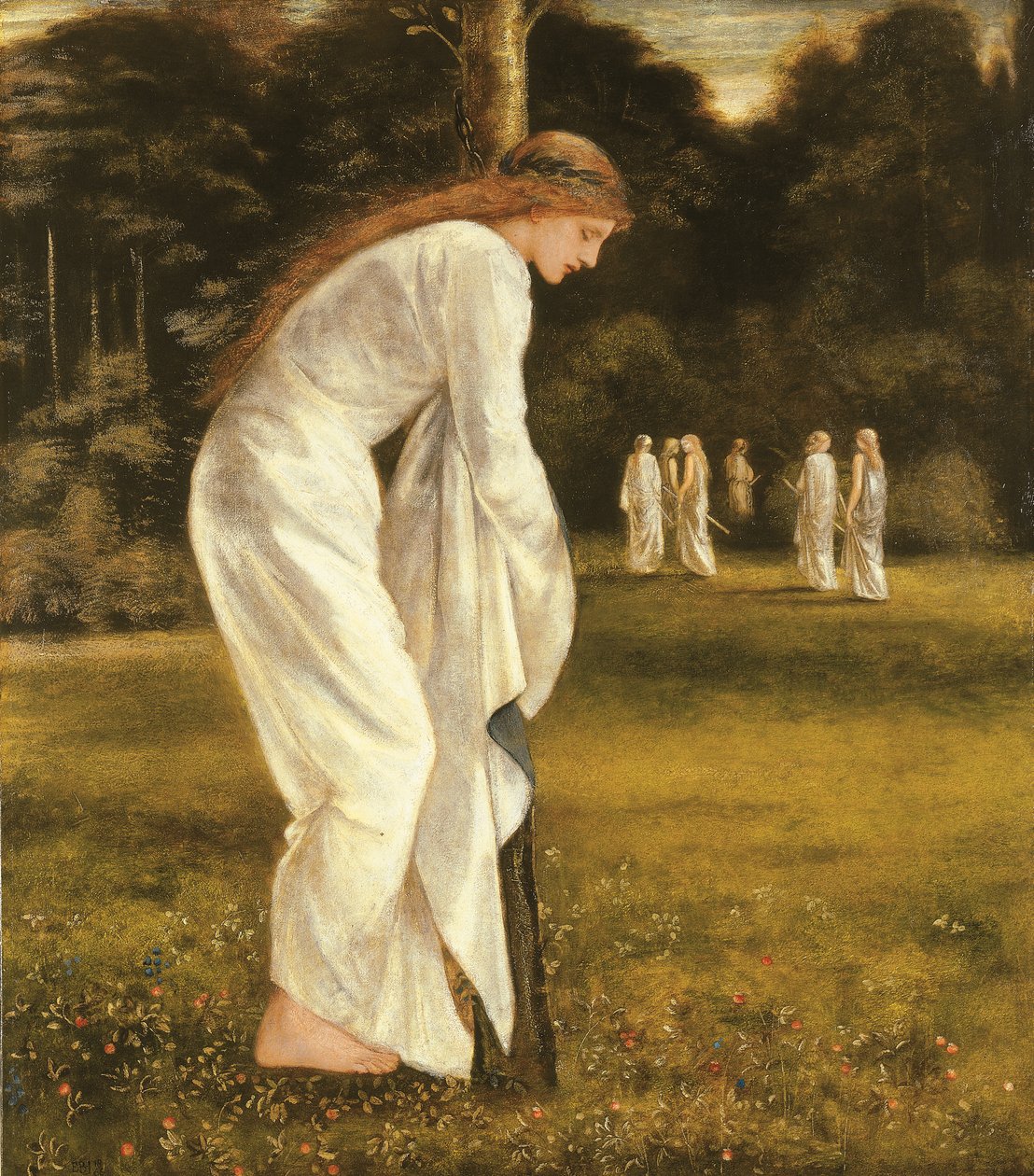 Prinsessan bunden till ett träd av Edward Burne Jones