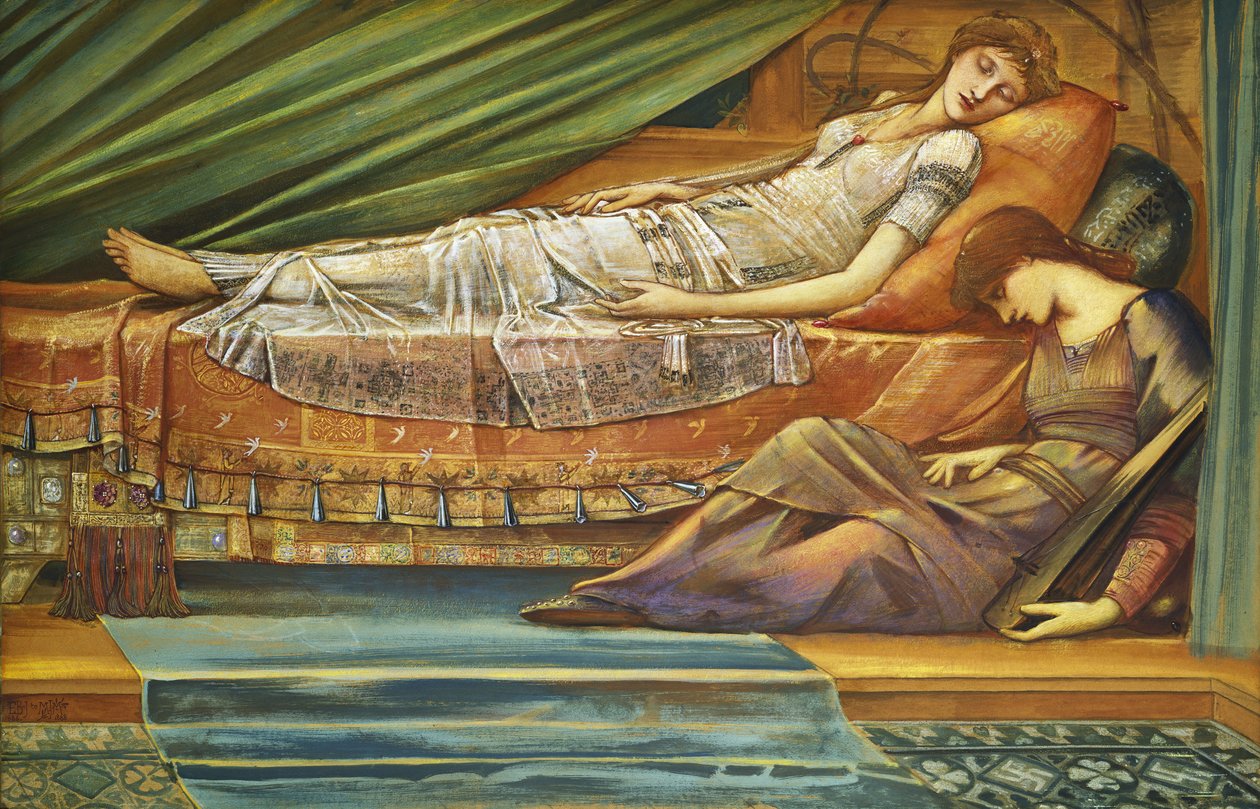 Den sovande prinsessan, ca 1886-88 av Edward Burne Jones