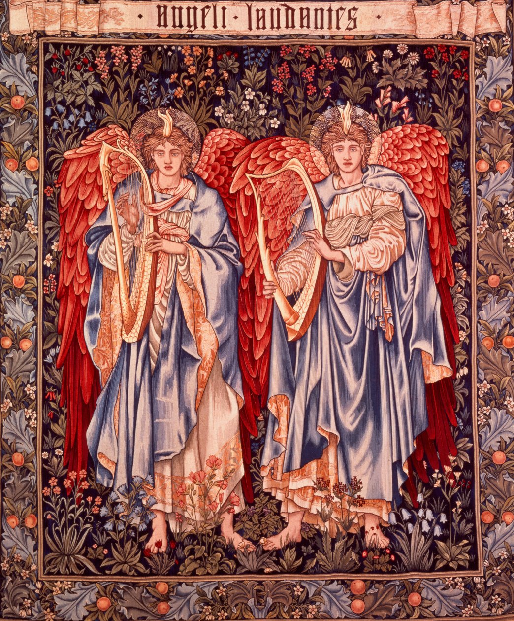 Angeli Laudantes, gobeläng designad av Henry Dearle med figurer av Edward Burne-Jones ursprungligen ritade 1877/78, vävda i Merton Abbey 1894 av Morris and Co. (ull & siden på bomull) av Edward Coley and Dearle John Henry Burne Jones 