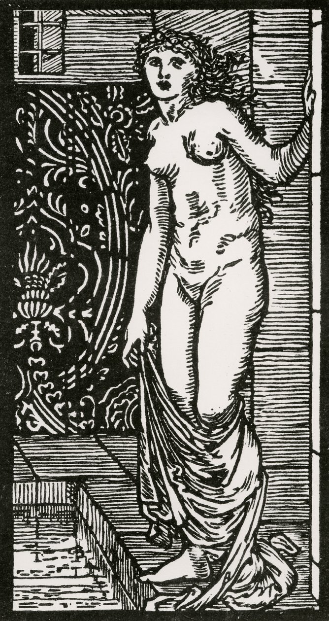 Psyche at Bath, 1866 av Edward Coley after Burne Jones