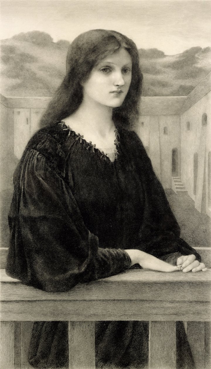 Vespertina Quies, graverad av Emile Boilvin (1845-99) pub. av Arthur Tooth & Sons, 1897 av Edward Coley after Burne Jones