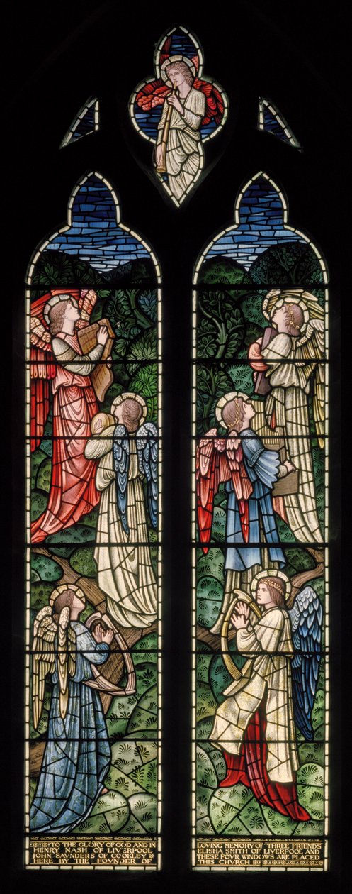 Wilden, All Saints, Morris & Co., Edward Burne-Jones, John Henry Dearle (1859-1932), Angels Of Paradise, Angel Musicians, 1902-1914, Louisa, Alfred, The Baldwins, Premiärminister, Methodist, Worcesters av Edward Coley and Dearle Burne Jones