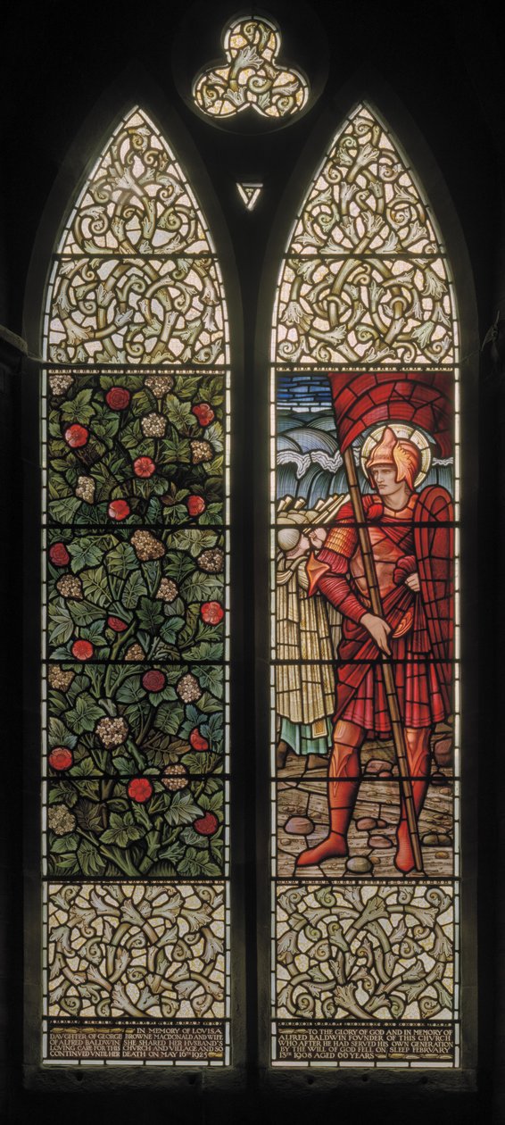 Wilden, All Saints, Morris & Co., Edward Burne-Jones, John Henry Dearle (1859-1932), Foliage & Joshua, 1902-1914, Louisa, Alfred, The Baldwins, premiärminister, metodist, Worcestershire, Arts & Crafts av Edward Coley and Dearle Burne Jones
