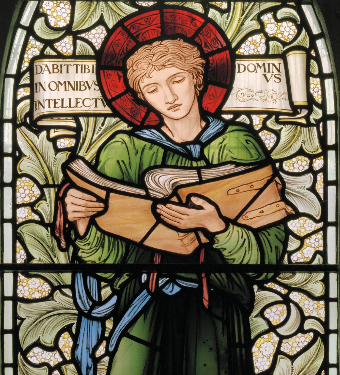 Wilden, All Saints, Morris & Co., Edward Burne-Jones, John Henry Dearle (1859-1932), Timothy, detalj, 1902-1914, Louisa, Alfred, The Baldwins, premiärminister, metodist, Worcestershire, Arts & Crafts, av Edward Coley and Dearle Burne Jones