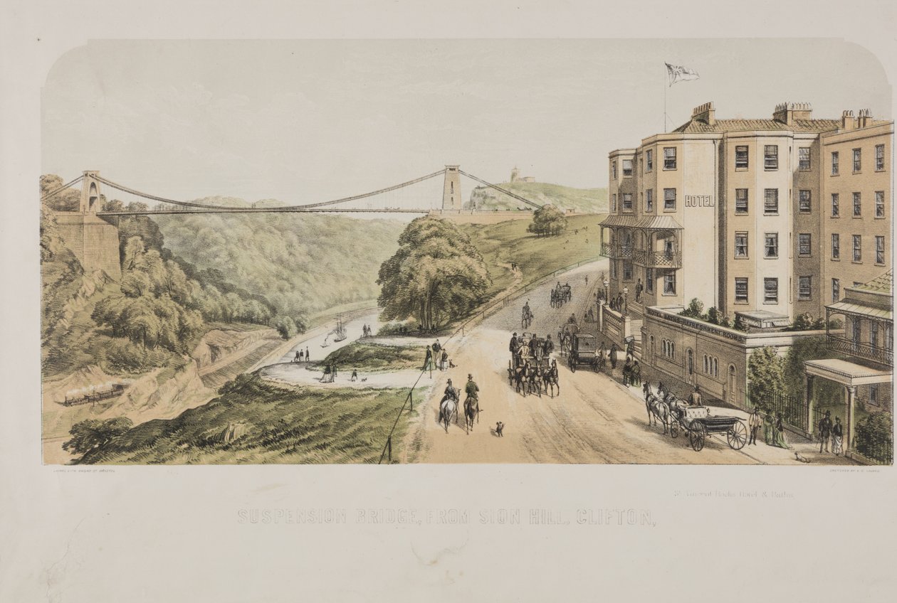 Hängbro, från Sion Hill, Clifton, ca 1875 av Edward Colston Lavars
