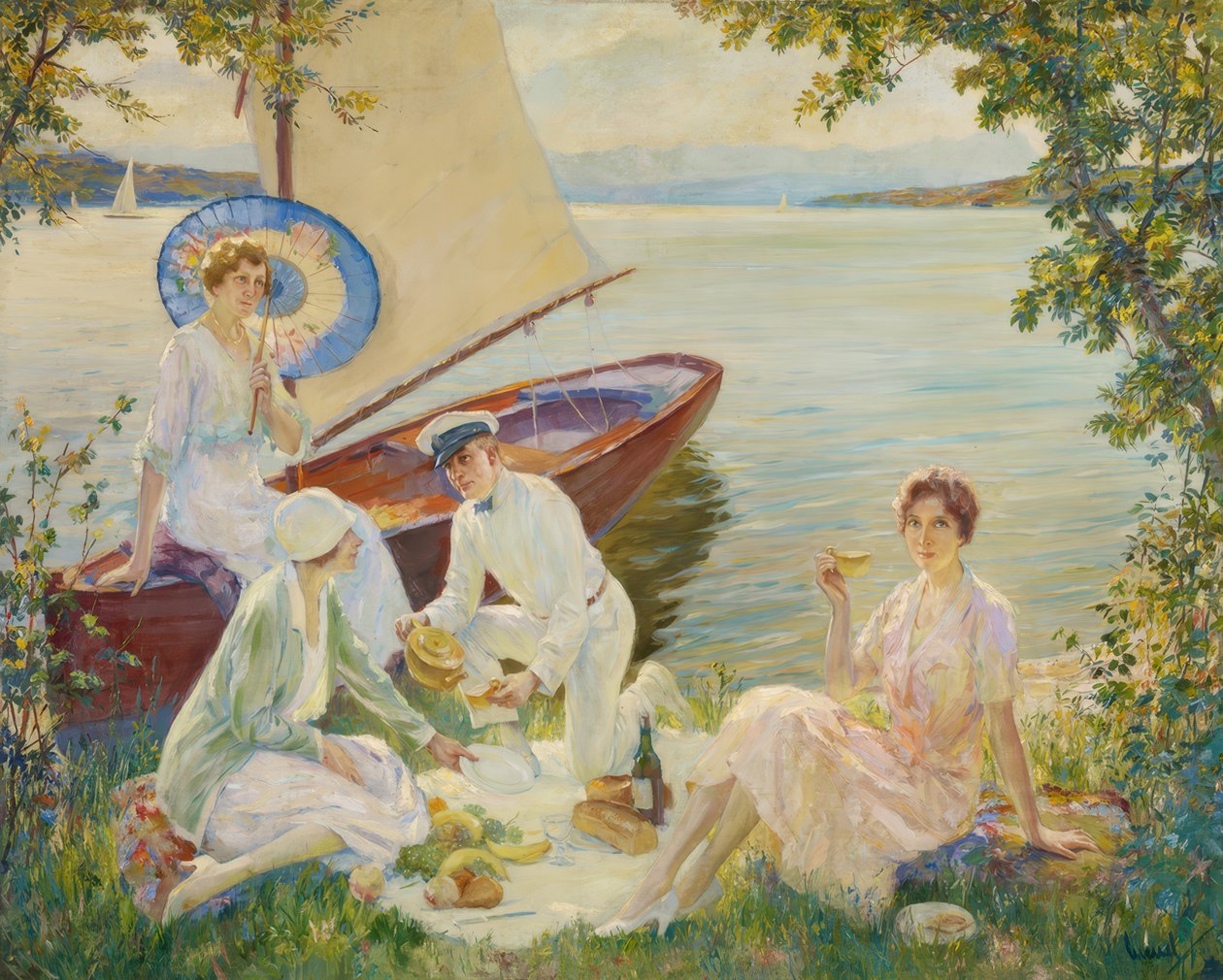 Picknick vid Starnbergsjön av Edward Cucuel