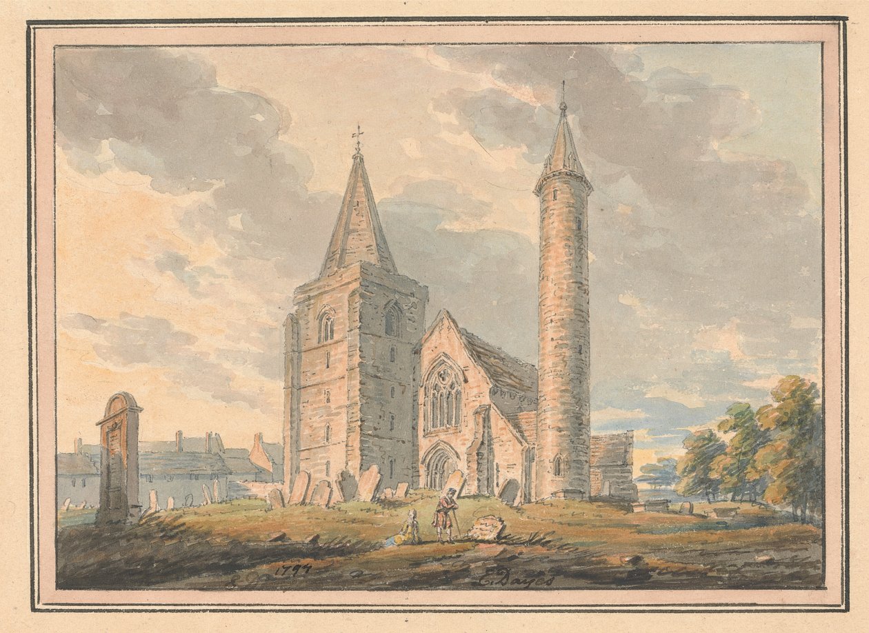 Brechin katedral och runda tornet, Forfarshire, Skottland av Edward Dayes