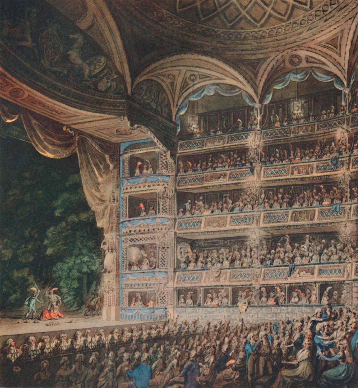 Interiör av Drury Lane Theatre, 1795, 1948. av Edward Dayes