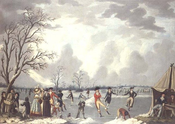 Skridskoåkning Scen av Edward Dayes