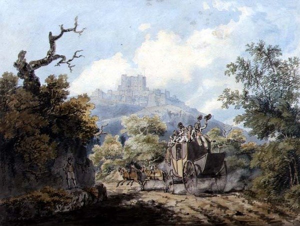 The Dover Mail, ca 1793 (penna & bläck och akvarell på papper) av Edward Dayes