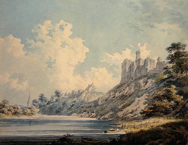 Warkworth Castle (akvarell på papper) av Edward Dayes
