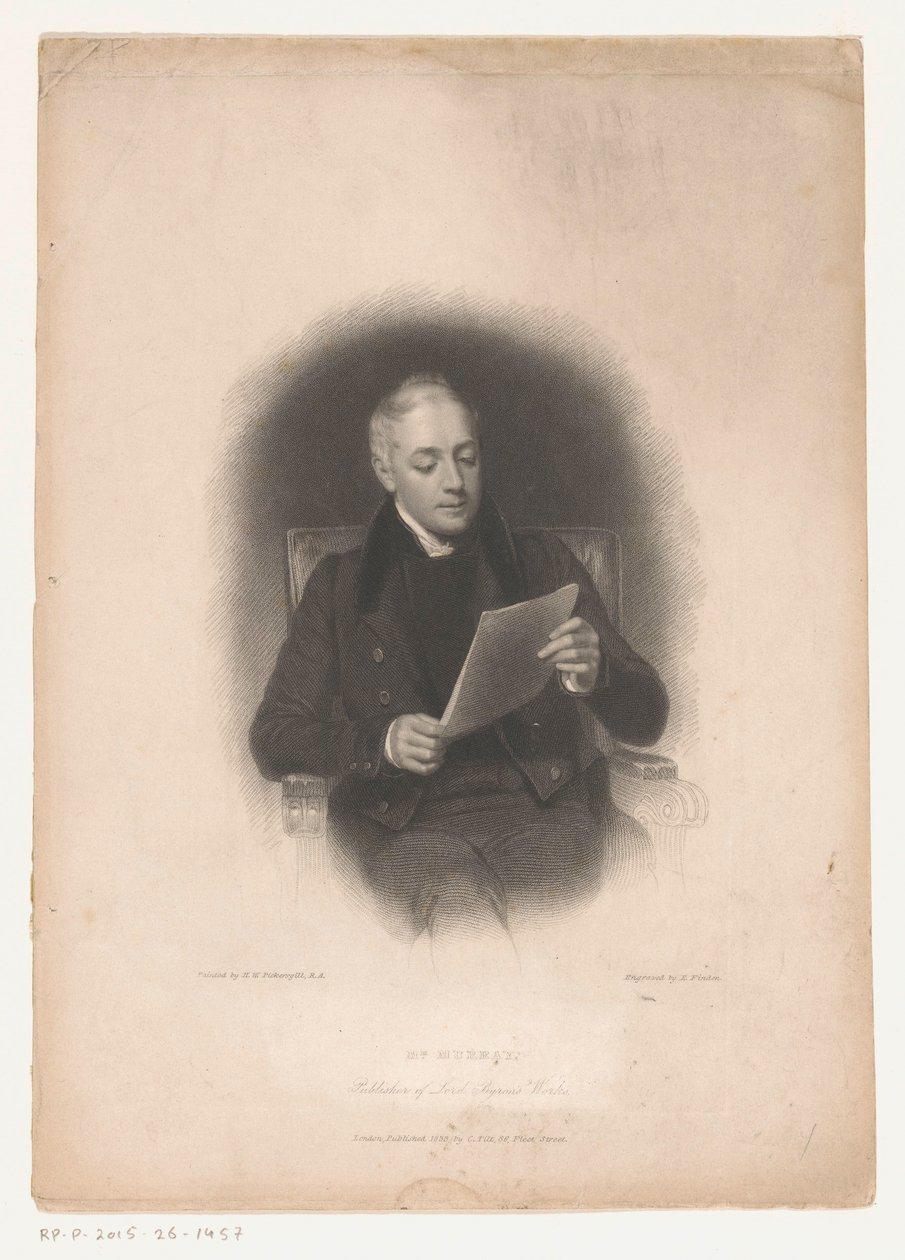 Portret van uitgever John Murray Mr. Murray, utgivare av Lord Byron