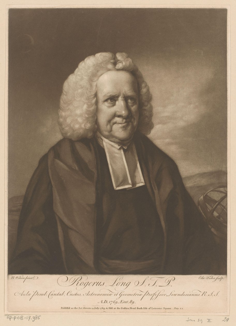 Porträtt av Roger Long Rogerus Long (titel på objekt) av Edward Fisher