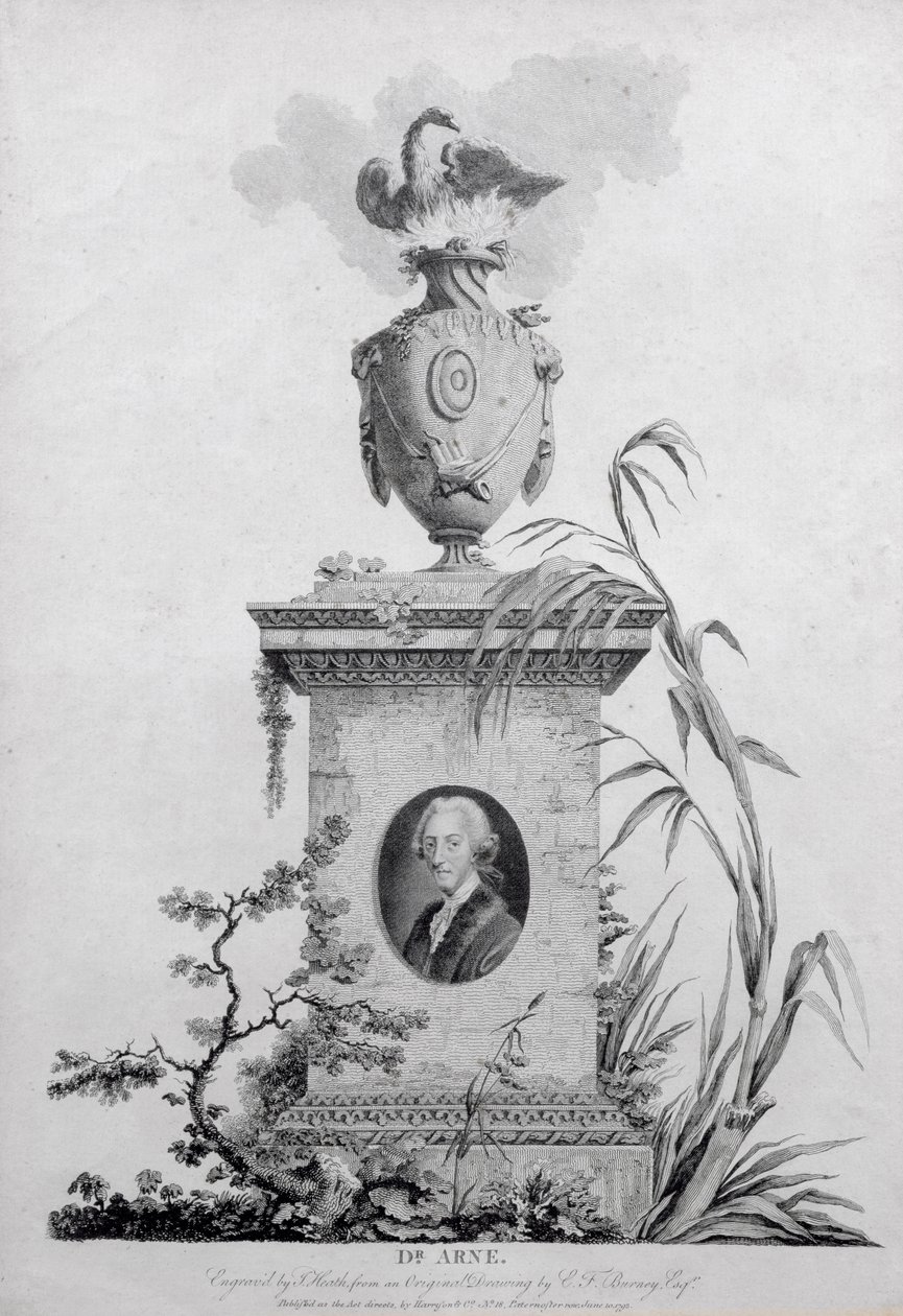 Dr Thomas Augustine Arne (1710-78), graverad av James Heath (1757-1834), 1793 (se även 84546) av Edward Francis Burney