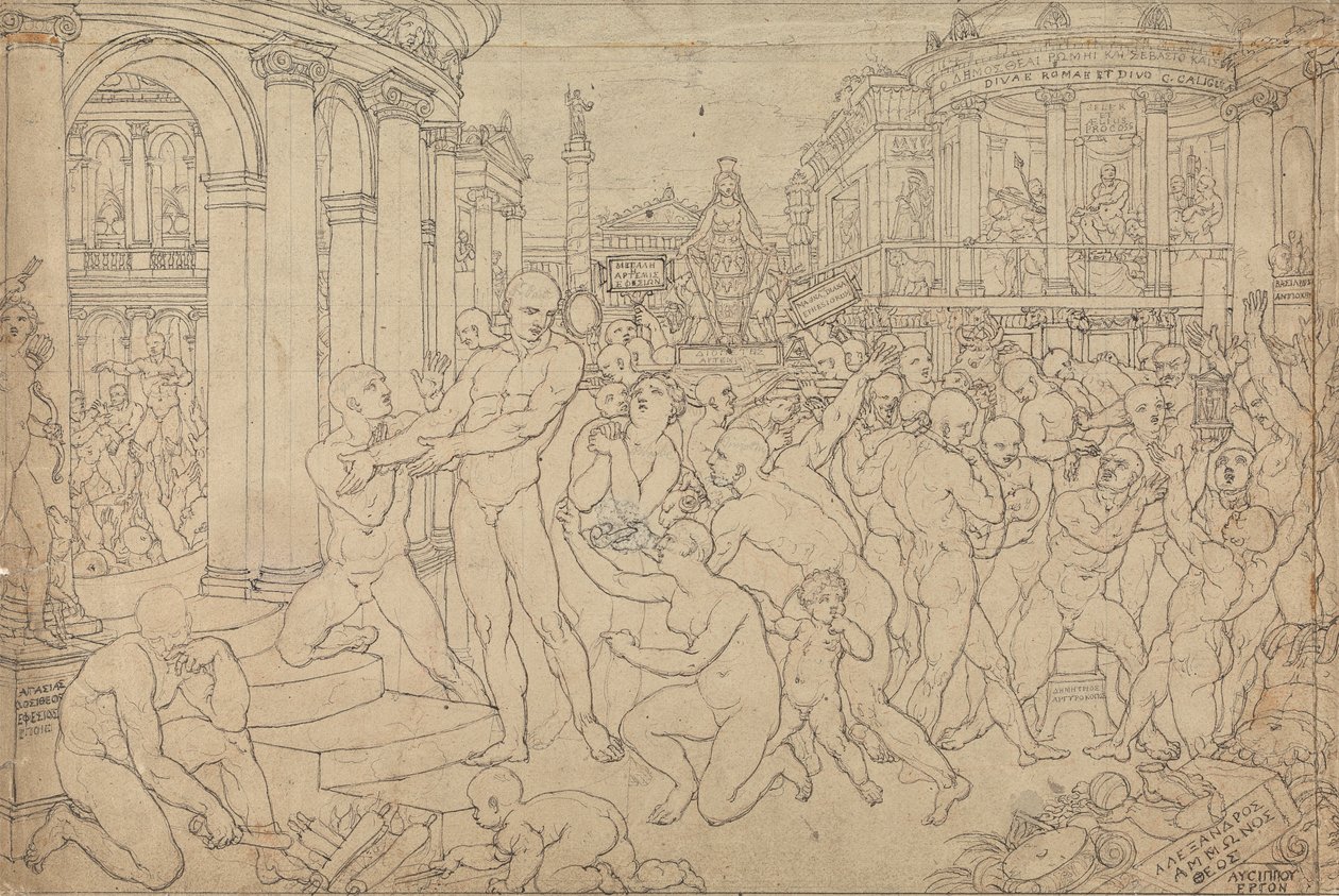 Gross Study för St. Paul i Efesos av Edward Francis Burney