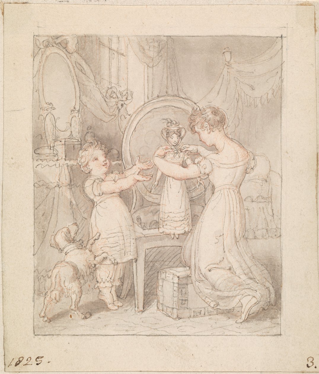 Illustration för- The New Doll: Untitled av Edward Francis Burney