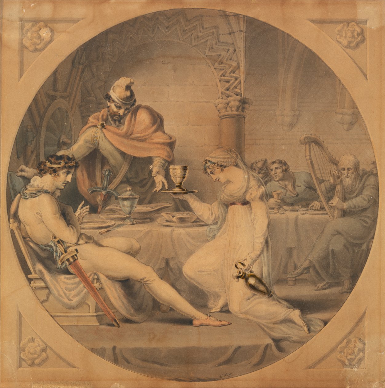MacBeth: The Banquet Scene - MacBeth, Akt II, Scene IV av Edward Francis Burney