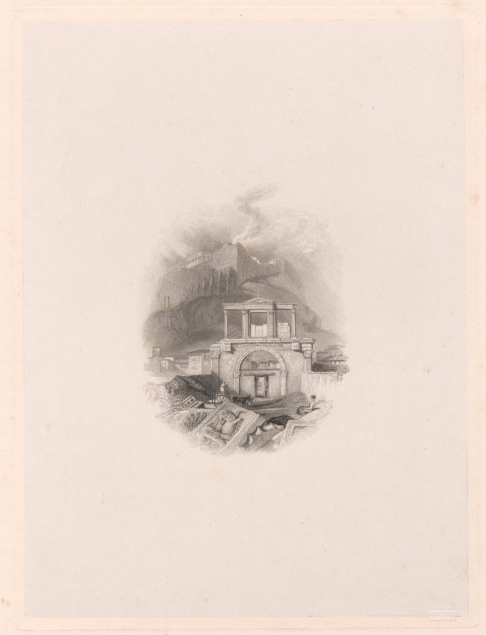 Theseus port, Aten av Edward Francis Finden