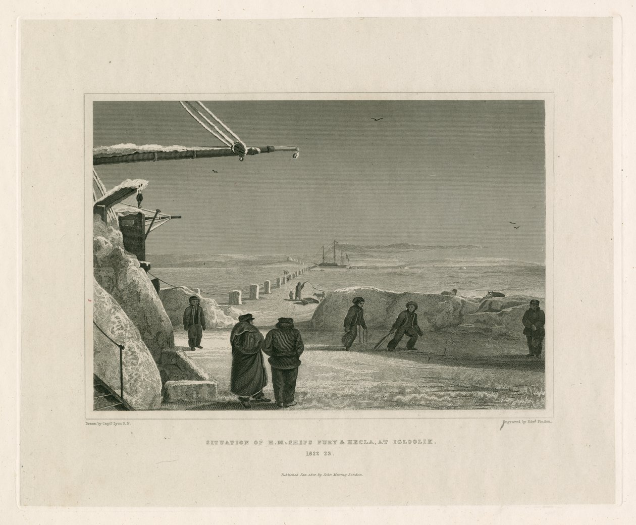 Situationen för HM Ships Fury och Hecla, vid Igloolik av Edward Francis Finden