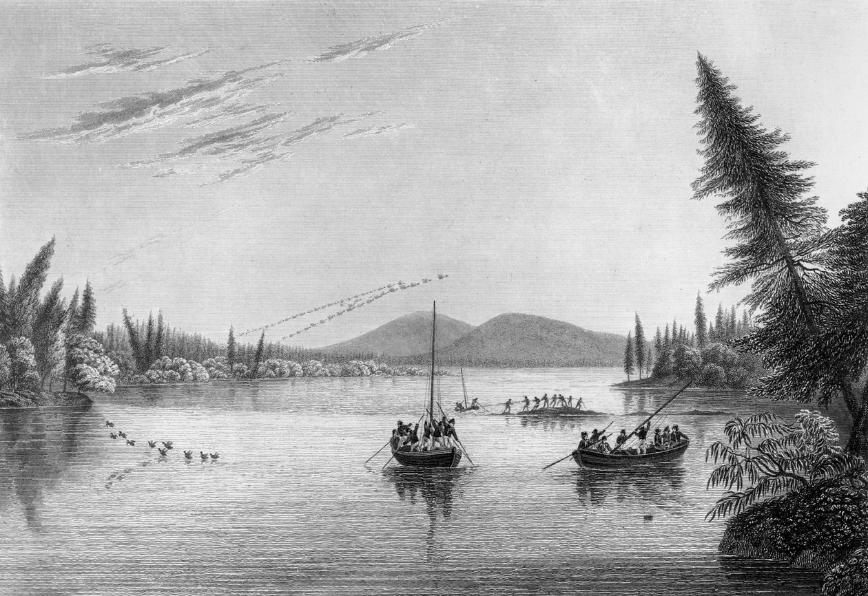 Utsikt från Morgans Rocks i Hill River, 1819 av Edward Francis Finden