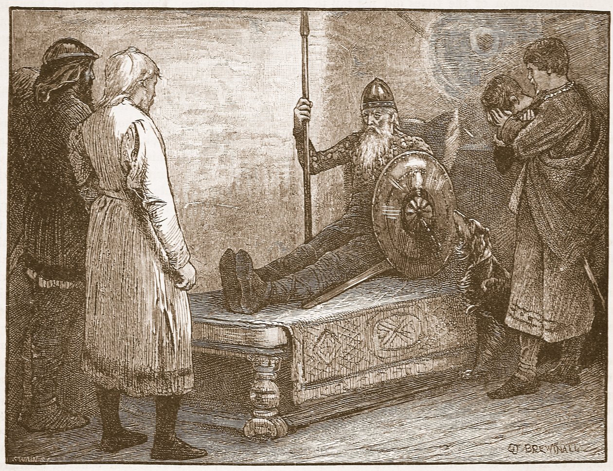 Siwards död, illustration från "Cassell