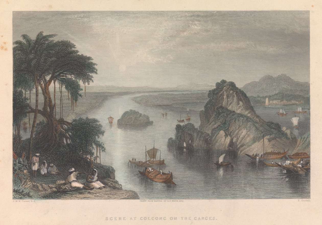 Scen vid Colgong på Ganges av Edward Goodall