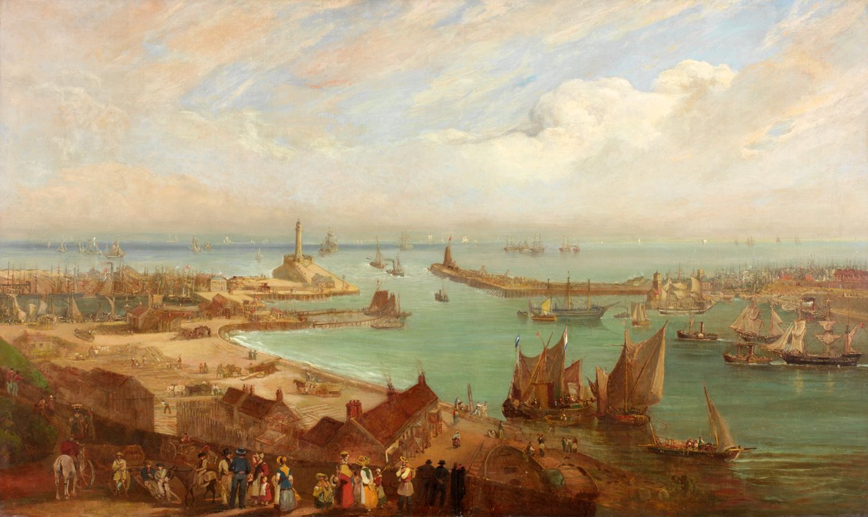 Sunderlands hamn från Roker, c.1850-c.1855 av Edward Hastings