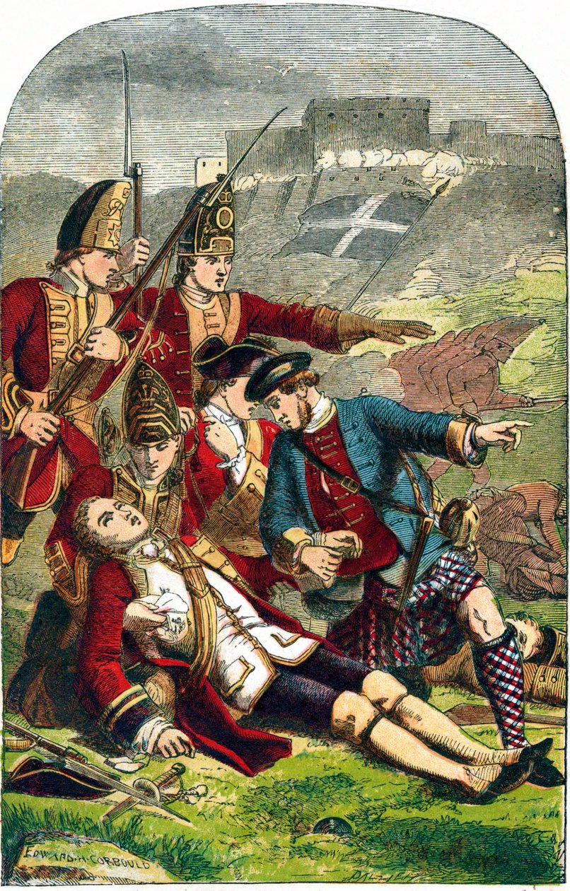 General James Wolfes död vid belägringen av Quebec, 1759 c1870 av Edward Henry Corbould