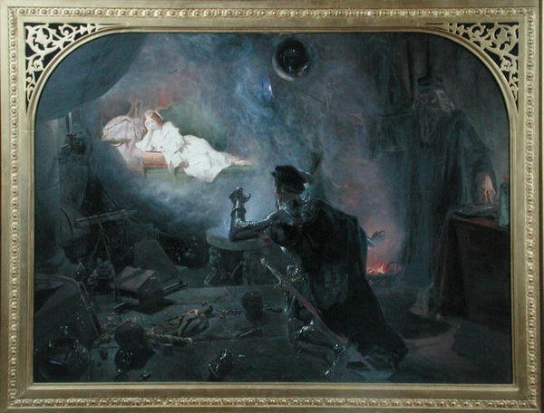 The Earl of Surrey "Beholding the Fayre Geraldine in the Magic Mirror" av Edward Henry Corbould