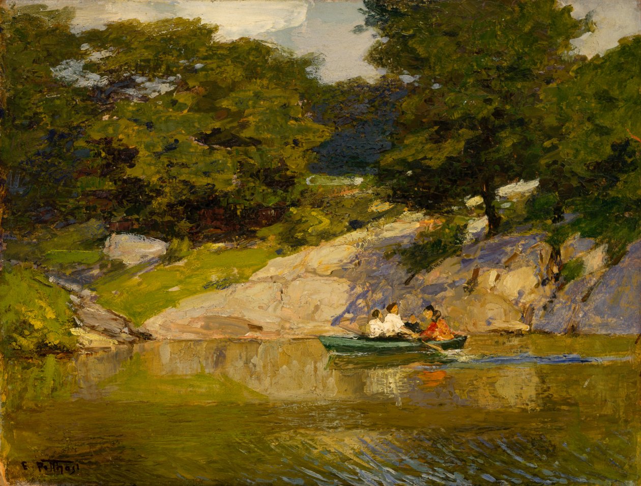 Båtliv i Central Park, ca 1900-05 av Edward Henry Potthast