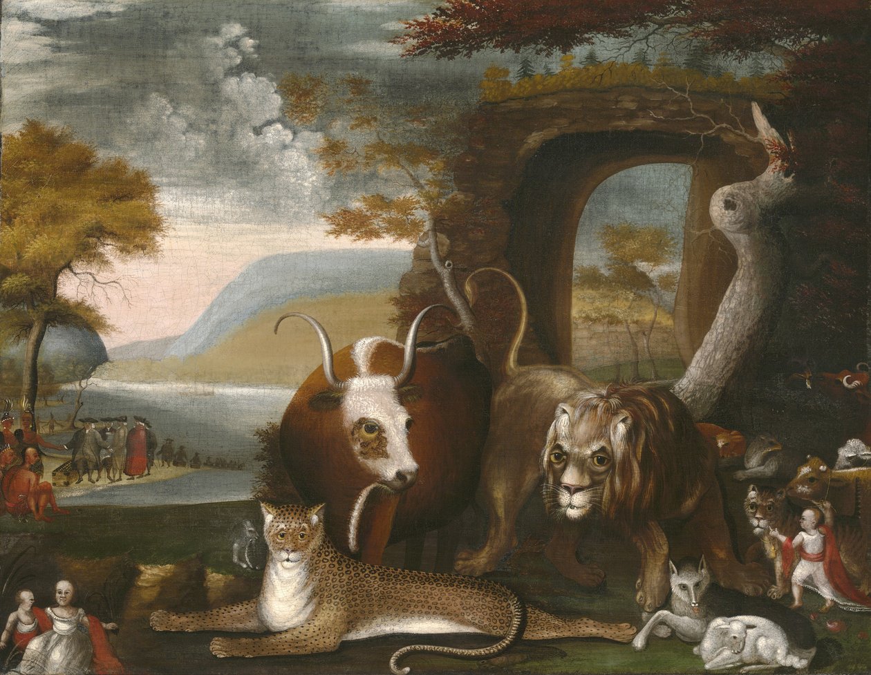The Peaceable Kingdom och Penns Treaty, 1845 av Edward Hicks
