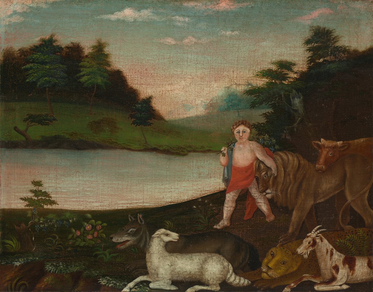 The Peaceable Kingdom, ca 1816-18 (olja på duk) av Edward Hicks