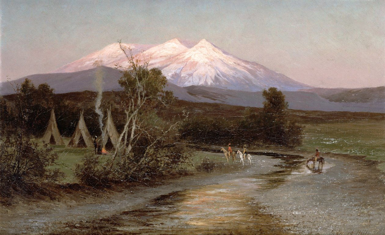 Sierra Blanca vid solnedgången blickar österut från Palmilia, New Mexico, 1894 av Edward Hill