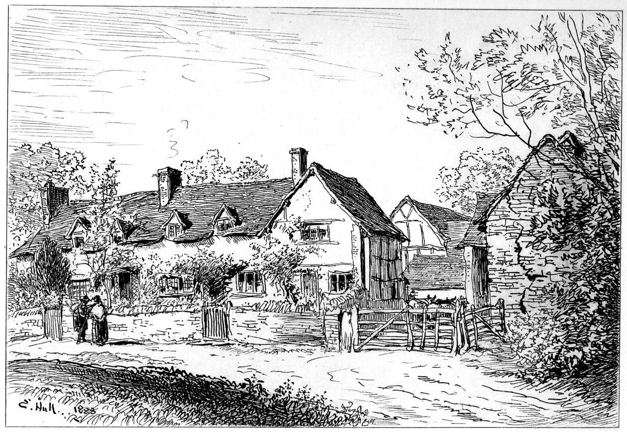 Mary Ardens stuga i Wilmcote, Warwickshire, 1885. av Edward Hull