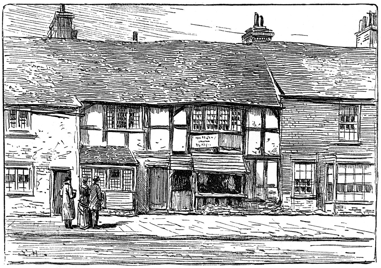 Shakespeares födelseplats före restaurering, Stratford-upon-Avon, Warwickshire, 1885. av Edward Hull