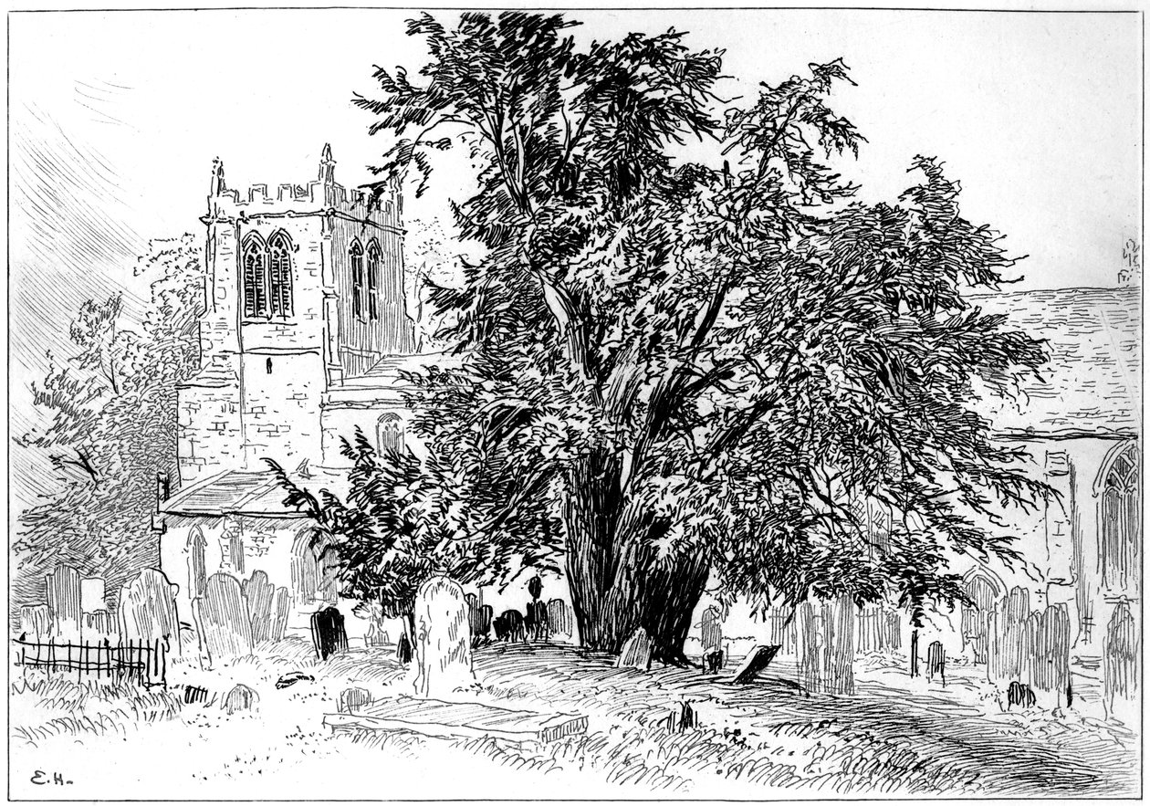 Snitterfield kyrka, Snitterfield, Warwickshire, 1885. av Edward Hull